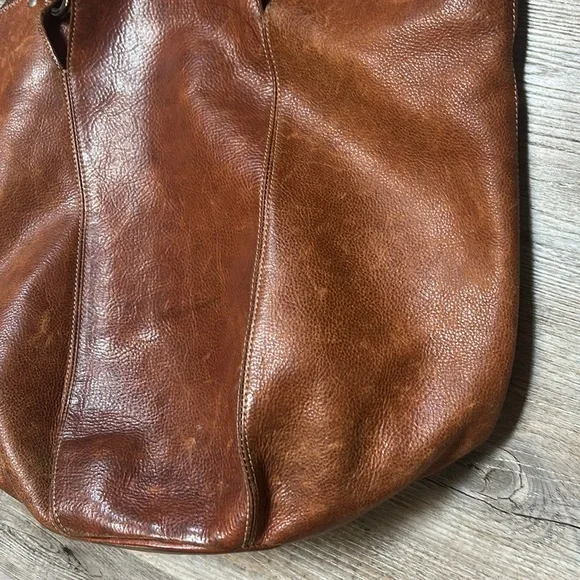 Furla vintage leather large bucket bag, brown soft distressed leather! Bohemian - Picture 11 of 11